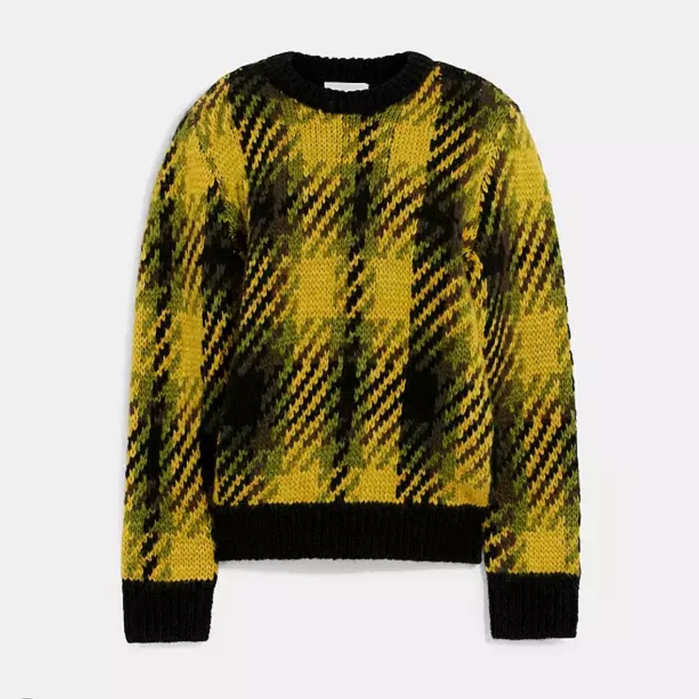 Coach wool plaid sweater
